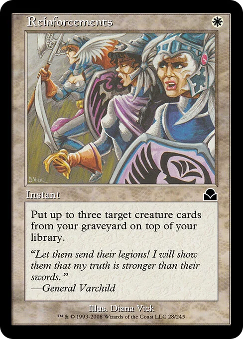 Reinforcements, carta Magic di tipo Instant illustrata da Diana Vick