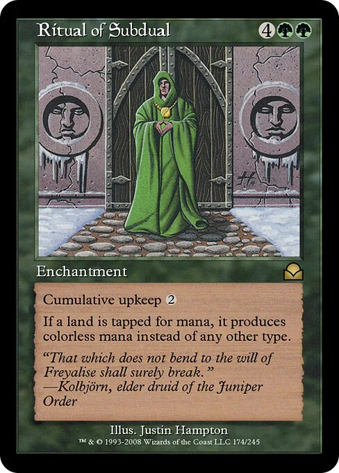 Ritual of Subdual, carta Magic di tipo Enchantment illustrata da Justin Hampton