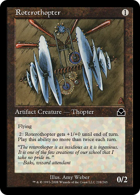 Roterothopter, carta Magic di tipo Artifact Creature — Thopter illustrata da Amy Weber
