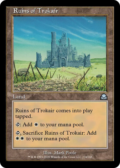 Ruins of Trokair, carta Magic di tipo Land illustrata da Mark Poole