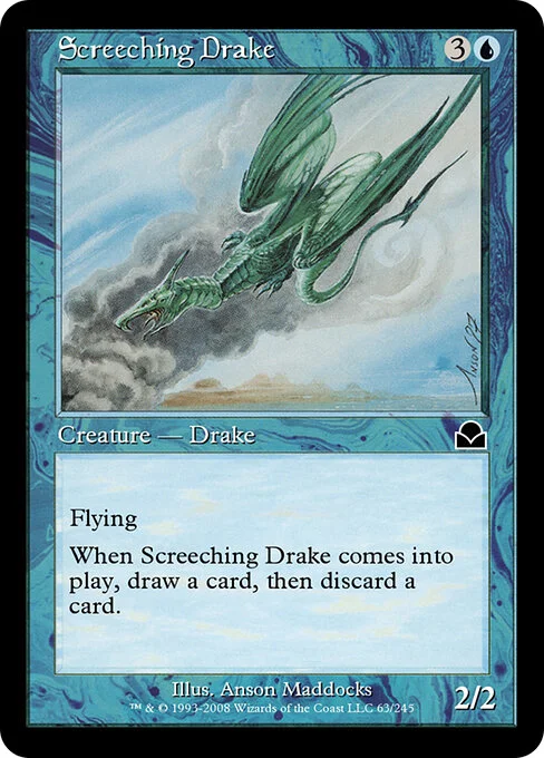 Screeching Drake, carta Magic di tipo Creature — Drake illustrata da Anson Maddocks