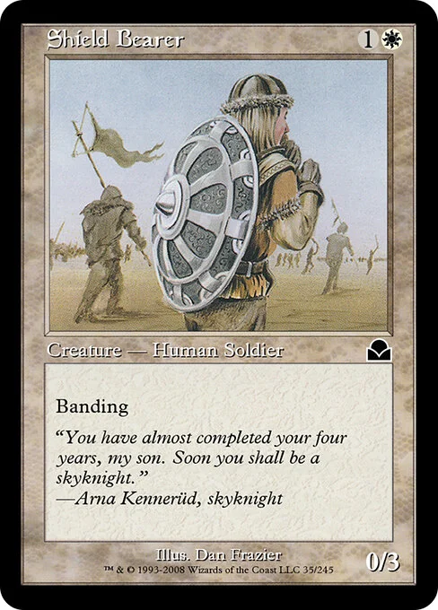 Shield Bearer, carta Magic di tipo Creature — Human Soldier illustrata da Dan Frazier