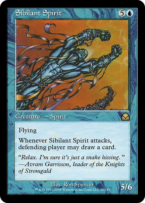 Sibilant Spirit, carta Magic di tipo Creature — Spirit illustrata da Ron Spencer