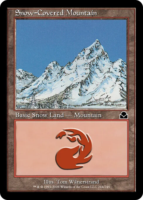 Snow-Covered Mountain, carta Magic di tipo Basic Snow Land — Mountain illustrata da Tom Wänerstrand