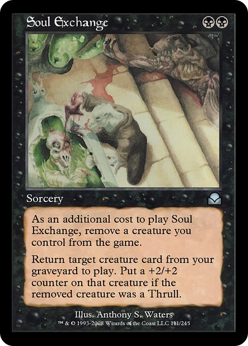 Soul Exchange, carta Magic di tipo Sorcery illustrata da Anthony S. Waters