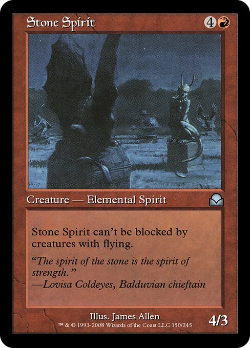 Stone Spirit, carta Magic di tipo Creature — Elemental Spirit illustrata da James Allen