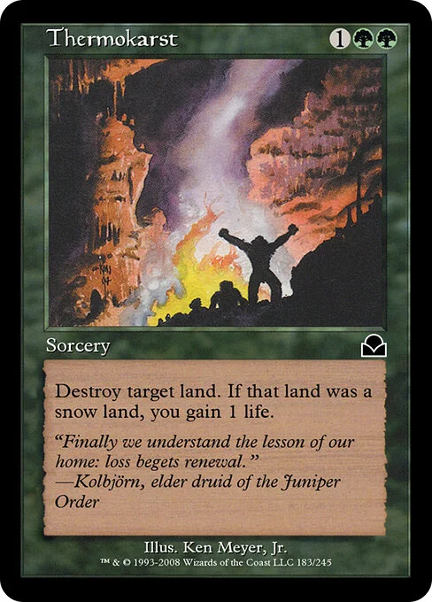Thermokarst, carta Magic di tipo Sorcery illustrata da Ken Meyer, Jr.