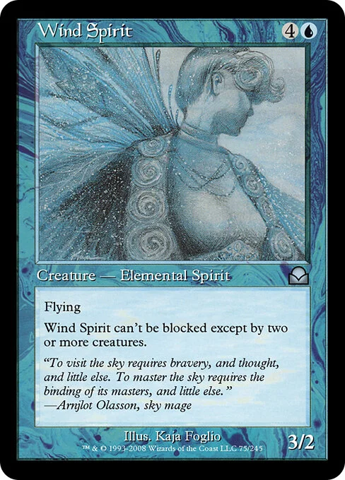 Wind Spirit, carta Magic di tipo Creature — Elemental Spirit illustrata da Kaja Foglio