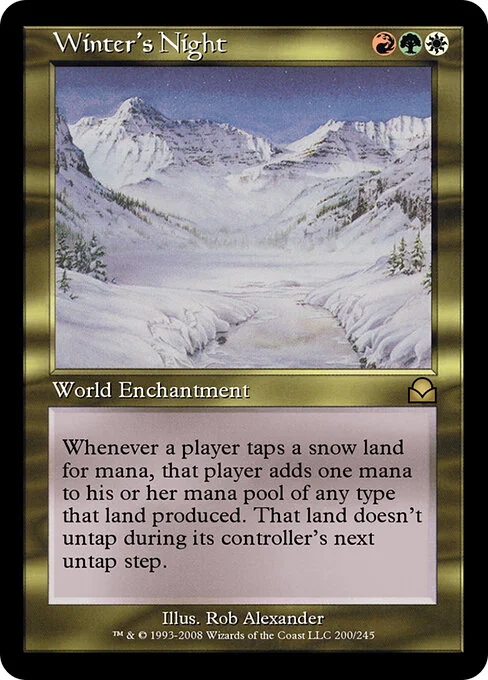 Winter's Night, carta Magic di tipo World Enchantment illustrata da Rob Alexander