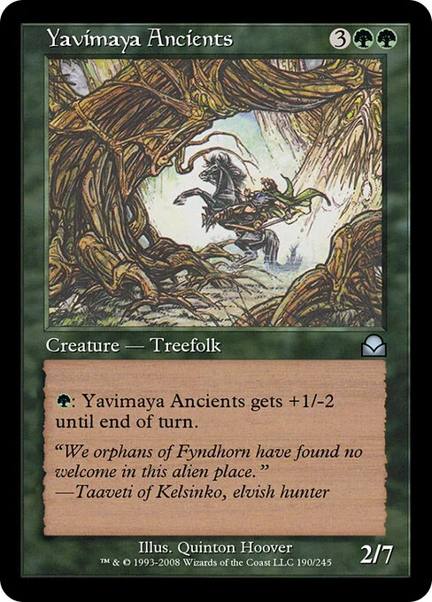 Yavimaya Ancients, carta Magic di tipo Creature — Treefolk illustrata da Quinton Hoover