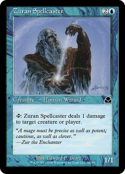 Zuran Spellcaster, carta Magic di tipo Creature — Human Wizard illustrata da Edward P. Beard, Jr.