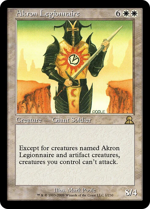 Akron Legionnaire, carta Magic di tipo Creature — Giant Soldier illustrata da Mark Poole