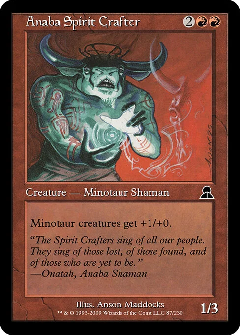 Anaba Spirit Crafter, carta Magic di tipo Creature — Minotaur Shaman illustrata da Anson Maddocks
