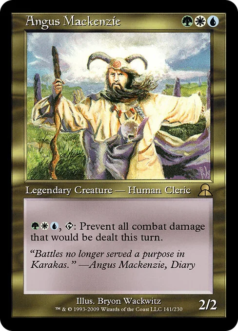 Angus Mackenzie, carta Magic di tipo Legendary Creature — Human Cleric illustrata da Bryon Wackwitz