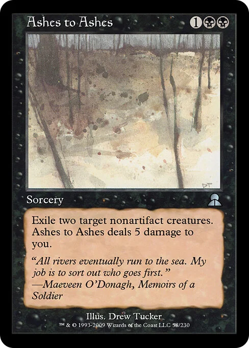 Ashes to Ashes, carta Magic di tipo Sorcery illustrata da Drew Tucker