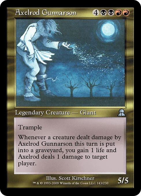 Axelrod Gunnarson, carta Magic di tipo Legendary Creature — Giant illustrata da Scott Kirschner