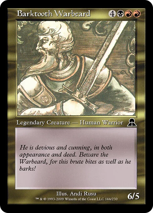 Barktooth Warbeard, carta Magic di tipo Legendary Creature — Human Warrior illustrata da Andi Rusu