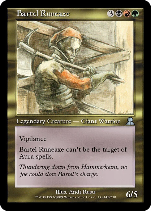 Bartel Runeaxe, carta Magic di tipo Legendary Creature — Giant Warrior illustrata da Andi Rusu