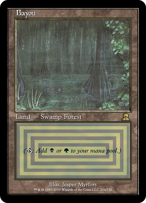 Bayou, carta Magic di tipo Land — Swamp Forest illustrata da Jesper Myrfors