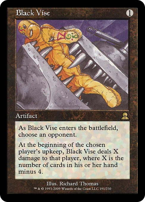 Black Vise, carta Magic di tipo Artifact illustrata da Richard Thomas