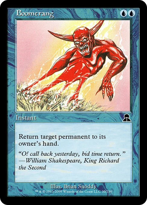 Boomerang, carta Magic di tipo Instant illustrata da Brian Snõddy