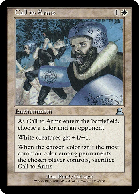 Call to Arms, carta Magic di tipo Enchantment illustrata da Randy Gallegos