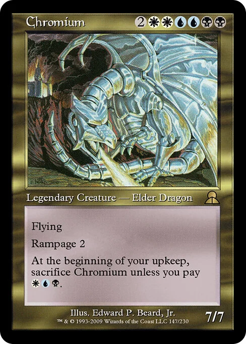 Chromium, carta Magic di tipo Legendary Creature — Elder Dragon illustrata da Edward P. Beard, Jr.
