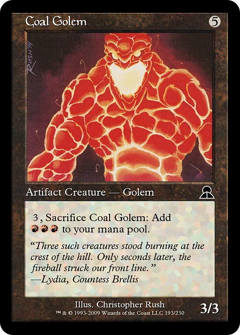 Coal Golem, carta Magic di tipo Artifact Creature — Golem illustrata da Christopher Rush