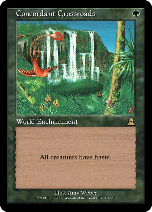 Concordant Crossroads, carta Magic di tipo World Enchantment illustrata da Amy Weber