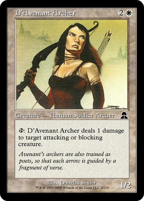 D'Avenant Archer, carta Magic di tipo Creature — Human Soldier Archer illustrata da Douglas Shuler