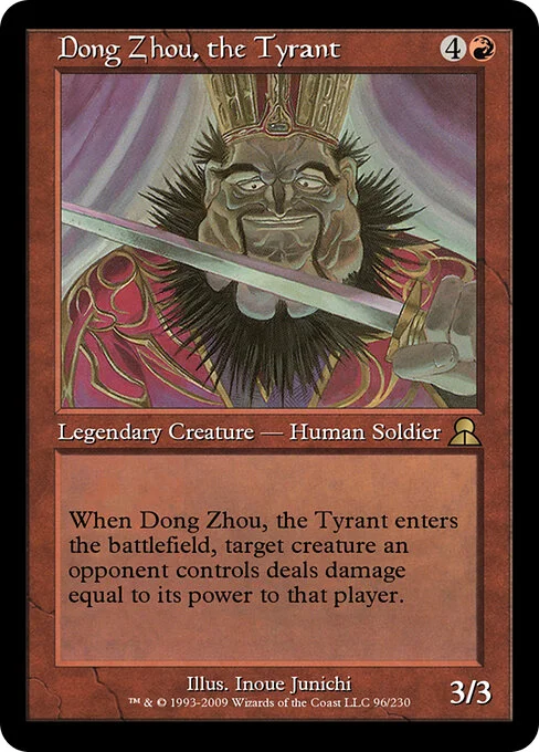 Dong Zhou, the Tyrant, carta Magic di tipo Legendary Creature — Human Soldier illustrata da Inoue Junichi