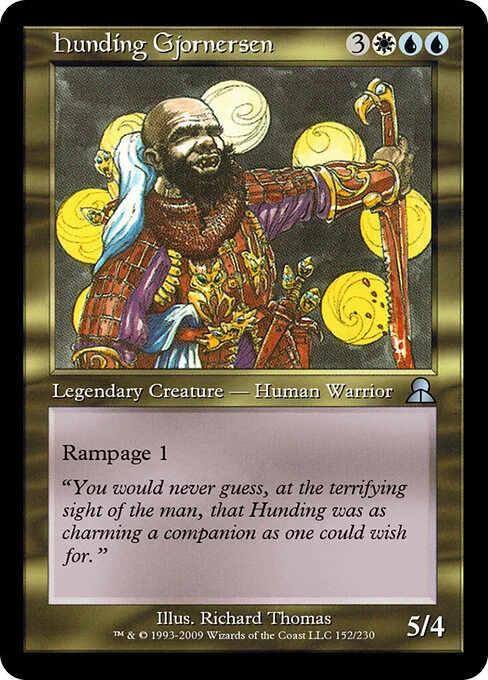 Hunding Gjornersen, carta Magic di tipo Legendary Creature — Human Warrior illustrata da Richard Thomas