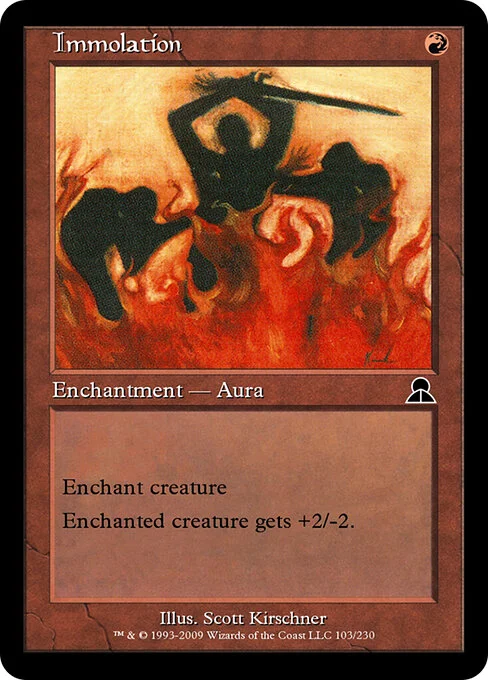 Immolation, carta Magic di tipo Enchantment — Aura illustrata da Scott Kirschner