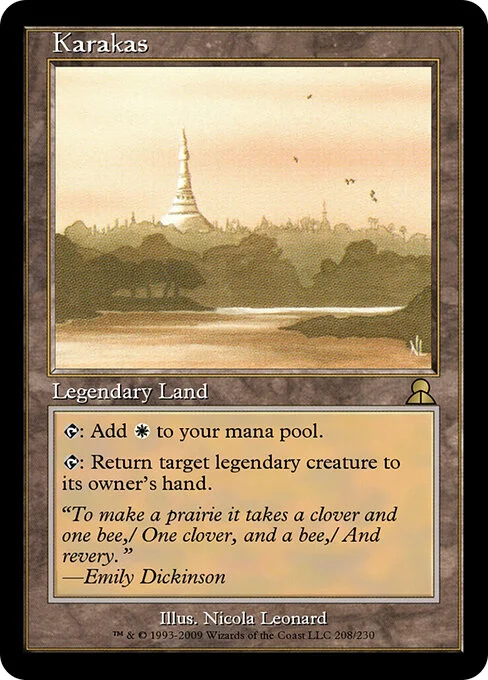 Karakas, carta Magic di tipo Legendary Land illustrata da Nicola Leonard