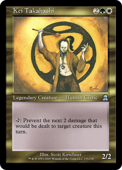 Kei Takahashi, carta Magic di tipo Legendary Creature — Human Cleric illustrata da Scott Kirschner