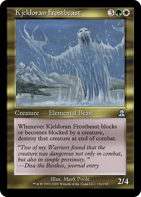 Kjeldoran Frostbeast, carta Magic di tipo Creature — Elemental Beast illustrata da Mark Poole