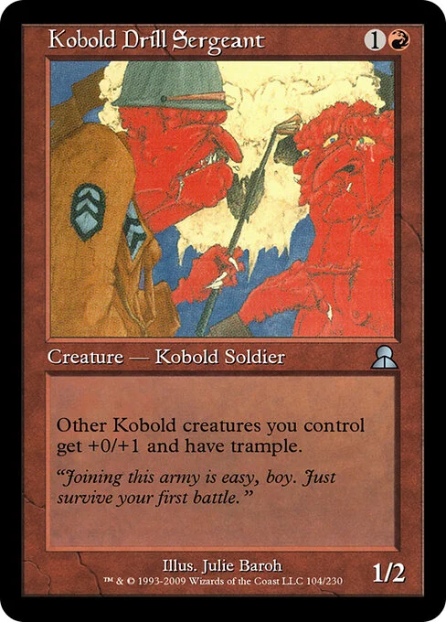 Kobold Drill Sergeant, carta Magic di tipo Creature — Kobold Soldier illustrata da Julie Baroh