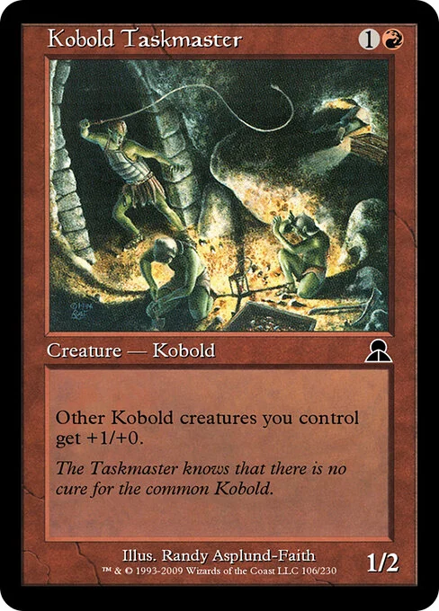 Kobold Taskmaster, carta Magic di tipo Creature — Kobold illustrata da Randy Asplund-Faith