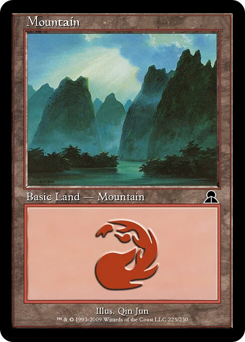 Mountain, carta Magic di tipo Basic Land — Mountain illustrata da Qin Jun