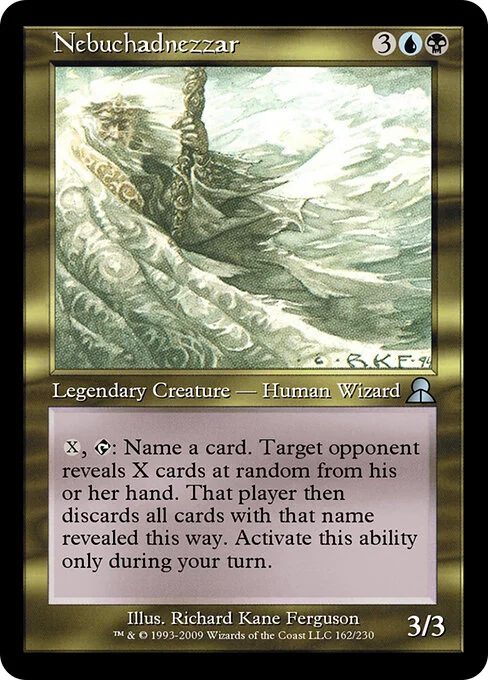 Nebuchadnezzar, carta Magic di tipo Legendary Creature — Human Wizard illustrata da Richard Kane Ferguson