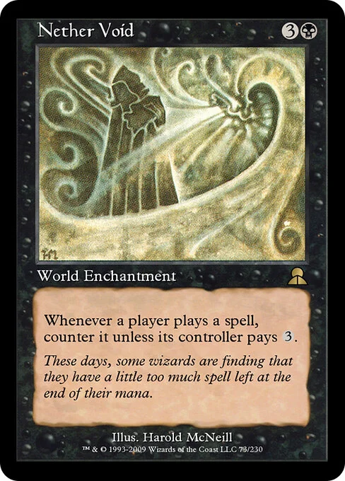 Nether Void, carta Magic di tipo World Enchantment illustrata da Harold McNeill