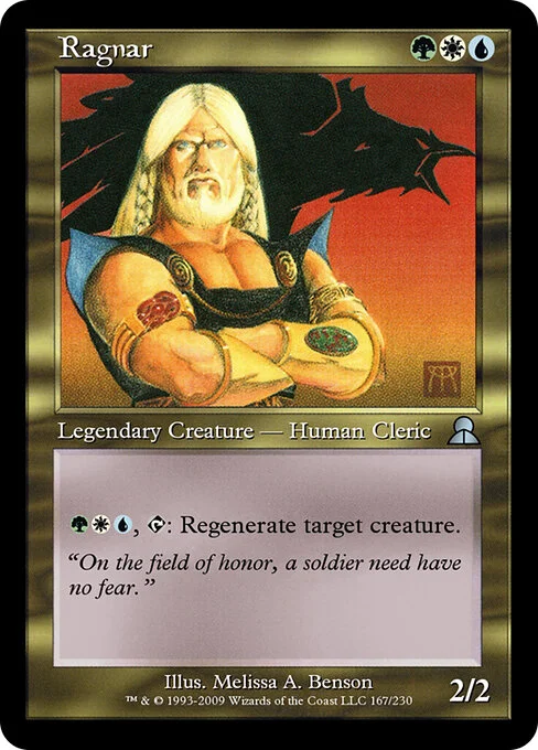 Ragnar, carta Magic di tipo Legendary Creature — Human Cleric illustrata da Melissa A. Benson
