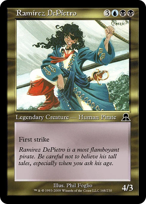Ramirez DePietro, carta Magic di tipo Legendary Creature — Human Pirate illustrata da Phil Foglio
