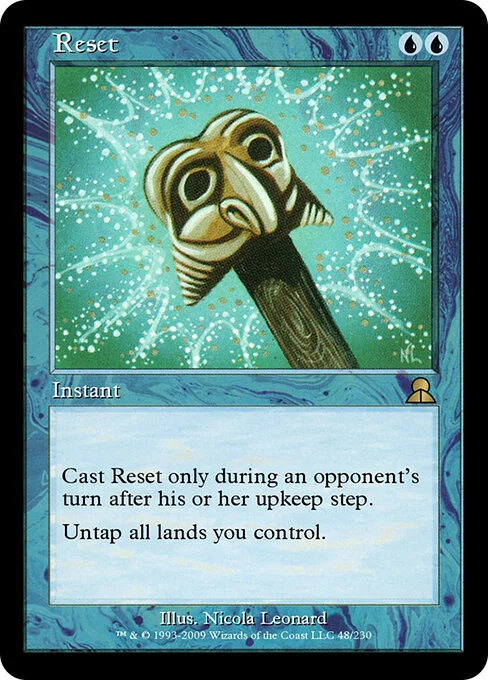 Reset, carta Magic di tipo Instant illustrata da Nicola Leonard