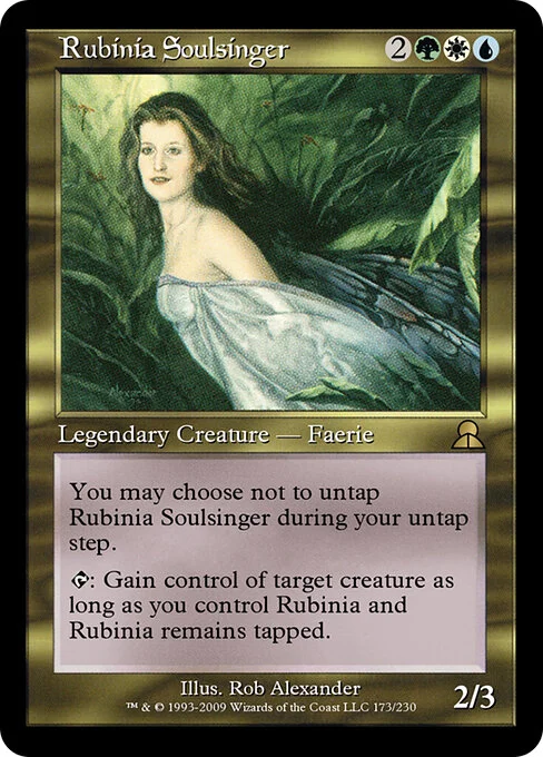 Rubinia Soulsinger, carta Magic di tipo Legendary Creature — Faerie illustrata da Rob Alexander