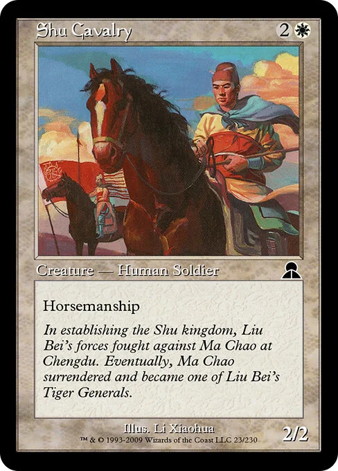 Shu Cavalry, carta Magic di tipo Creature — Human Soldier illustrata da Li Xiaohua