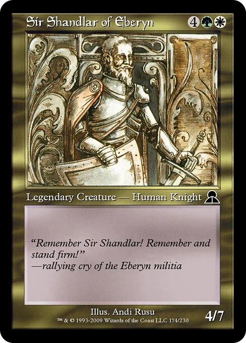 Sir Shandlar of Eberyn, carta Magic di tipo Legendary Creature — Human Knight illustrata da Andi Rusu