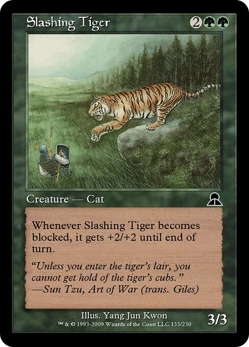 Slashing Tiger, carta Magic di tipo Creature — Cat illustrata da Yang Jun Kwon