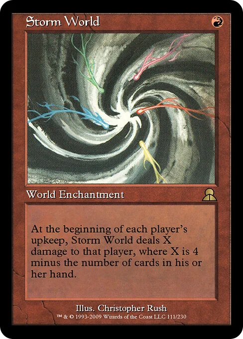 Storm World, carta Magic di tipo World Enchantment illustrata da Christopher Rush