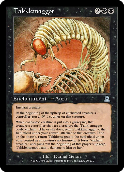 Takklemaggot, carta Magic di tipo Enchantment — Aura illustrata da Daniel Gelon